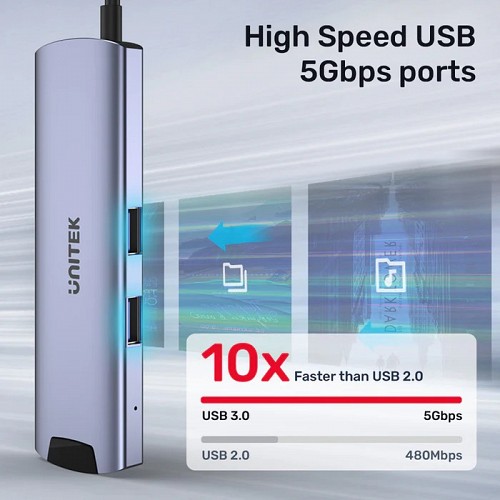 Unitek USB-C Hub USB3.0 HDMI/GB/PD100W H1112F