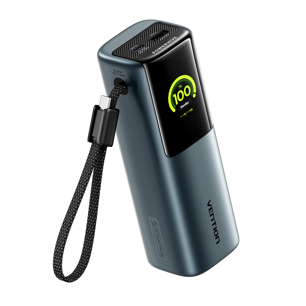 Vention Powerbank 20000mAh 165W 3xUSBC+USBA TFT Display +100W Cable FKFH0