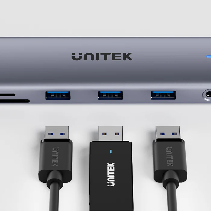Unitek USB-C Hub USB3.0 HDMI/VGA/Gb/SD/Audio/PD100W D1113B