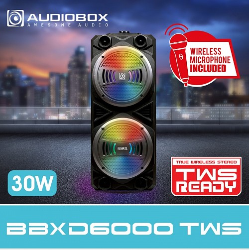 AudioBox BBX D6000 TWS BT/FM/USB Portable Speaker With 1 Wireless Microphone