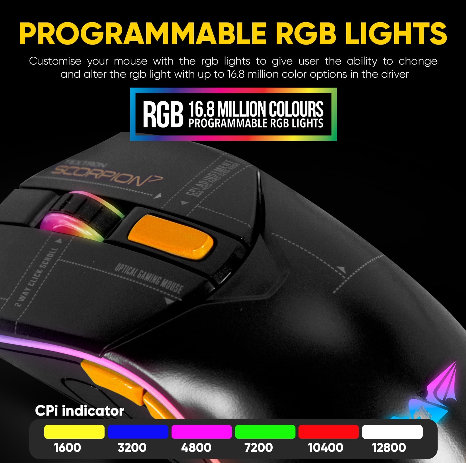 Armaggeddon Scorpion 7 Pro-Gaming Mouse with Free Mousepad