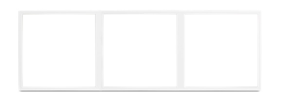 HDL Panel Frame 3 Gang Ivory White