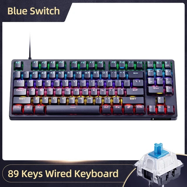 Thunderobot KG3089R Black Mechanical Gaming Keyboard 89 Blue Switch Keys