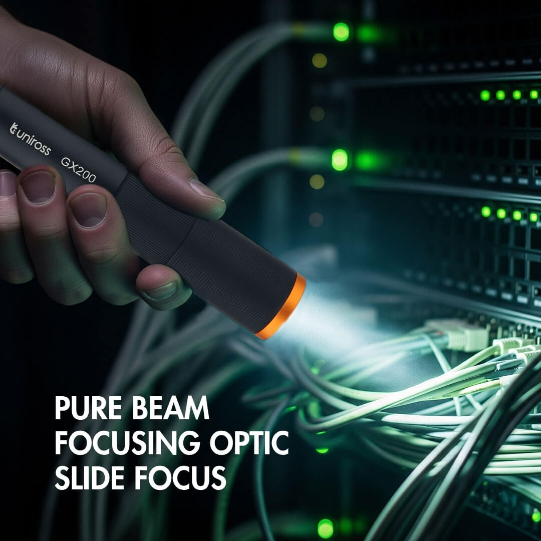 Uniross GX200 USB Rechargeable Torch IP44 Waterproof Aluminium 300 lumens 135m Beam