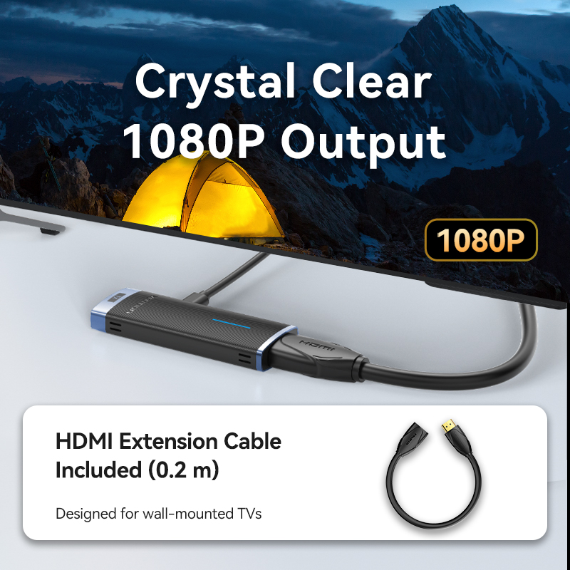 Vention HDMI Wireless Transmitter-Receiver Kit 5GHz 1080p Blue ADCL0