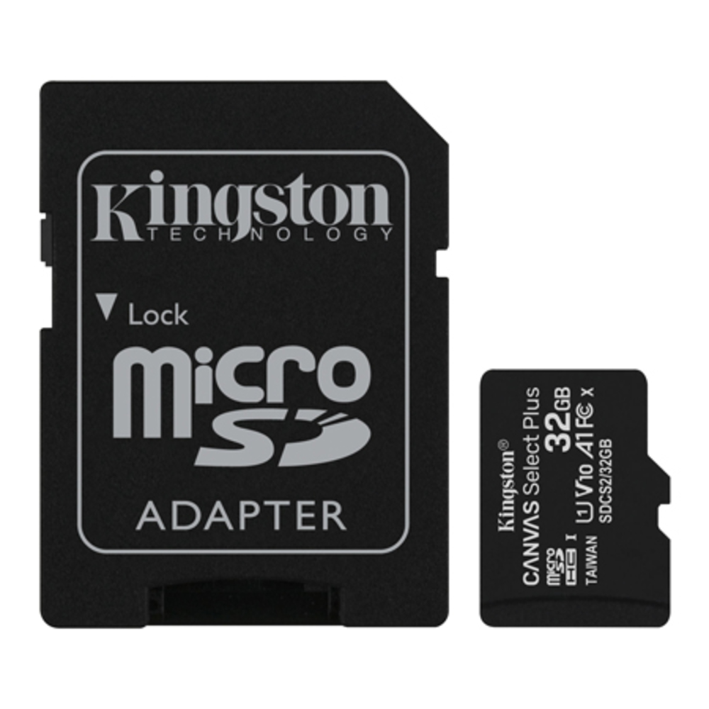Memory card 32GB microSDXC + SD adaptor KINGSTON Canvas SDCS2/32GB